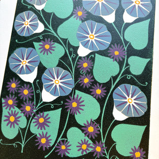 September Birth Month Flower Original Reduction Print - No. 2