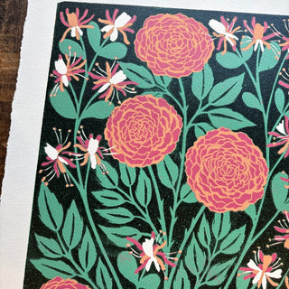 June Birth Month Flower Original Reduction Print - No. 7