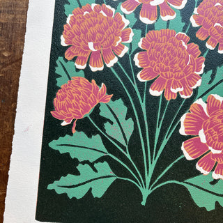 November Birth Month Flower Original Reduction Print - No. 1