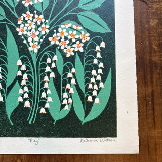 May Birth Month Flower Original Reduction Print - No. 3