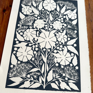 Hand Block Printed Large Art Print - No. 3068