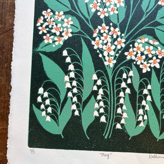 May Birth Month Flower Original Reduction Print - No. 4
