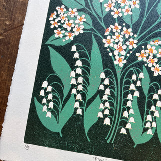 May Birth Month Flower Original Reduction Print - No. 1