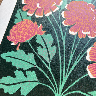 November Birth Month Flower Original Reduction Print - No. 1