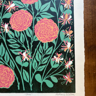 June Birth Month Flower Original Reduction Print - No. 10