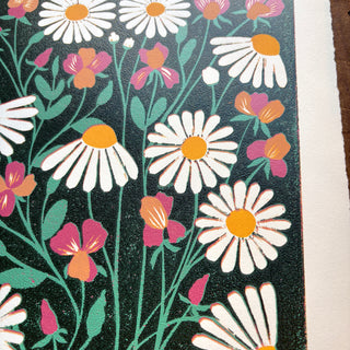 April Birth Month Flower Original Reduction Print - No. 2