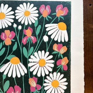 April Birth Month Flower Original Reduction Print - No. 5