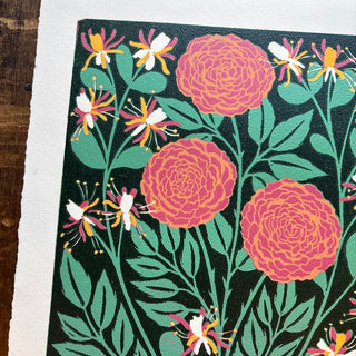 June Birth Month Flower Original Reduction Print - No. 3