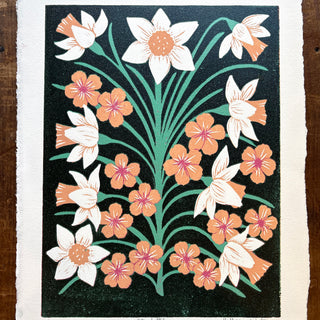 March II Birth Month Flower Original Reduction Print - No. 4