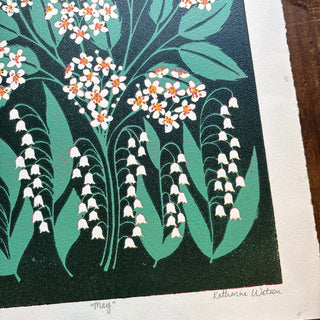 May Birth Month Flower Original Reduction Print - No. 5