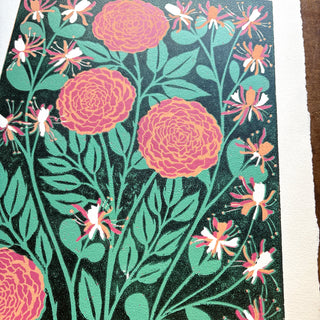 June Birth Month Flower Original Reduction Print - No. 11