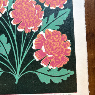 November Birth Month Flower Original Reduction Print - No. 4