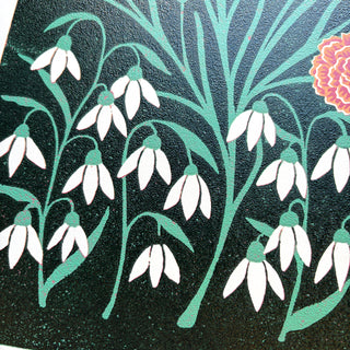 January Birth Month Flower Original Reduction Print - No. 3