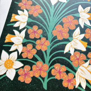 March Birth Month Flower Original Reduction Print - No. 2