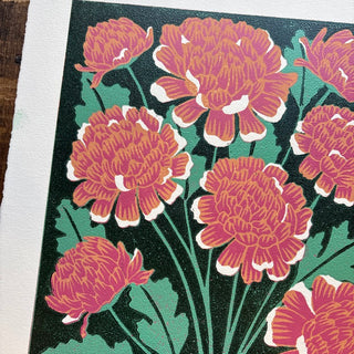 November Birth Month Flower Original Reduction Print - No. 2