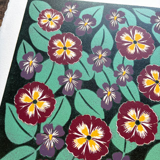 February Birth Month Flower Original Reduction Print - No. 6