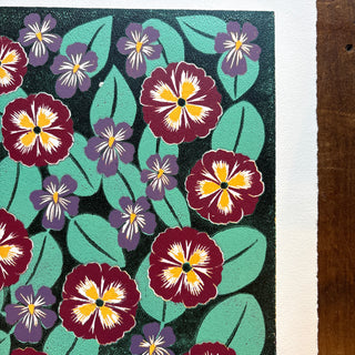 February Birth Month Flower Original Reduction Print - No. 4