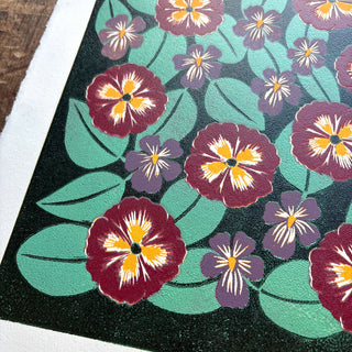 February Birth Month Flower Original Reduction Print - No. 3
