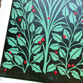December Birth Month Flower Original Reduction Print - No. 4