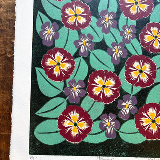 February Birth Month Flower Original Reduction Print - No. 6