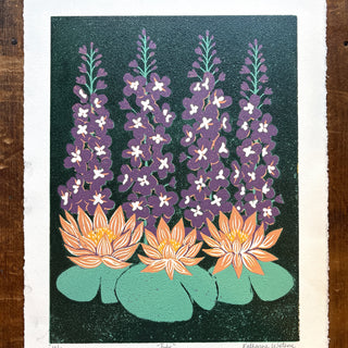 July Birth Month Flower Original Reduction Print - No. 4