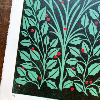 December Birth Month Flower Original Reduction Print - No. 1