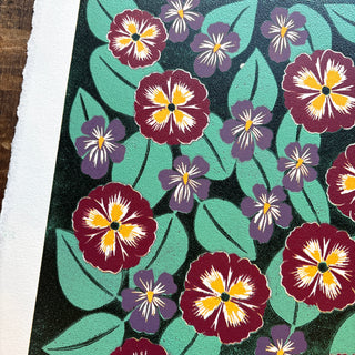 February Birth Month Flower Original Reduction Print - No. 4