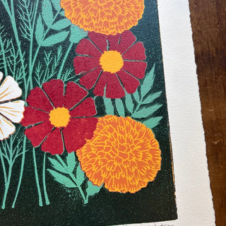 October Birth Month Flower Original Reduction Print - No. 2