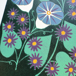 September Birth Month Flower Original Reduction Print - No. 1