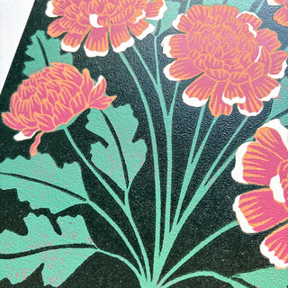 November Birth Month Flower Original Reduction Print - No. 4