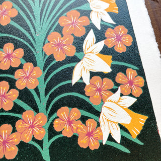 March Birth Month Flower Original Reduction Print - No. 1