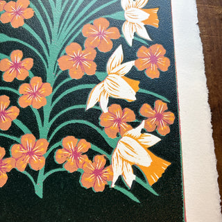 March Birth Month Flower Original Reduction Print - No. 3