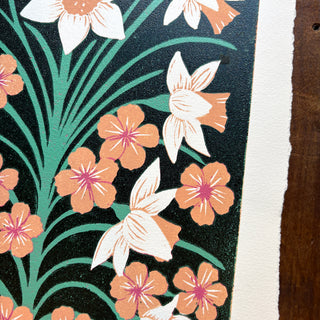 March II Birth Month Flower Original Reduction Print - No. 4