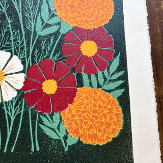 October Birth Month Flower Original Reduction Print - No. 6