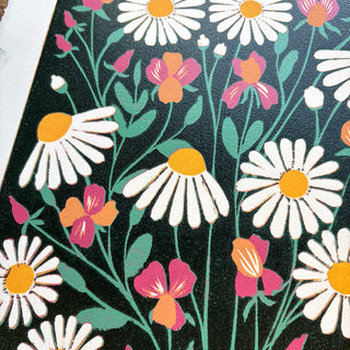 April Birth Month Flower Original Reduction Print - No. 3