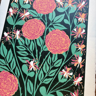 June Birth Month Flower Original Reduction Print - No. 9
