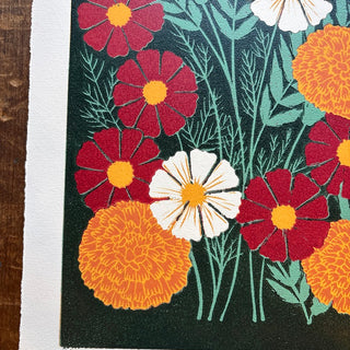 October Birth Month Flower Original Reduction Print - No. 3