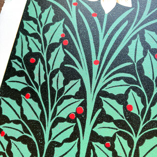 December Birth Month Flower Original Reduction Print - No. 6