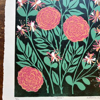 June Birth Month Flower Original Reduction Print - No. 9