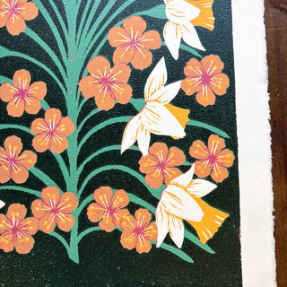 March Birth Month Flower Original Reduction Print - No. 1