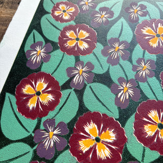 February Birth Month Flower Original Reduction Print - No. 2