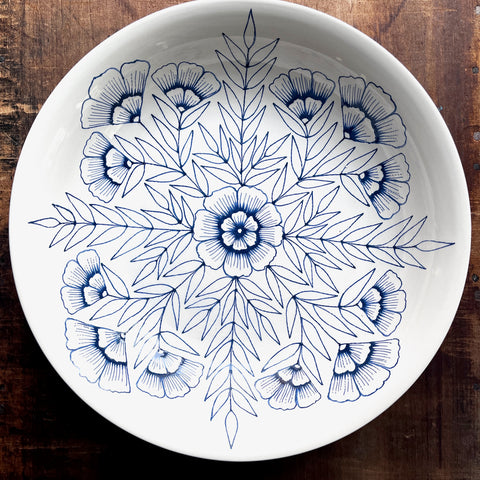 Hand Painted Large Ceramic Serving Bowl - No. 2870