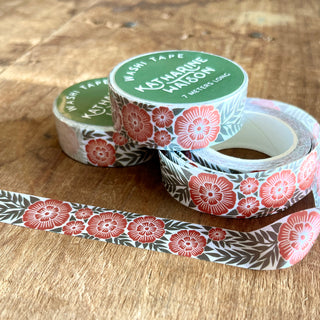 Katharine Watson Washi Tape - Red Floral