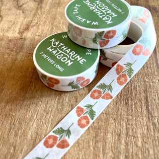 Katharine Watson Washi Tape - Orange Poppy