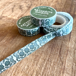 Katharine Watson Washi Tape - Green and White Pattern