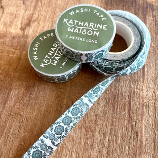 Katharine Watson Washi Tape - Green and White Pattern
