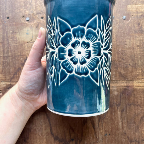 SECONDS : Hand Painted Ceramic Vase - No. 3077