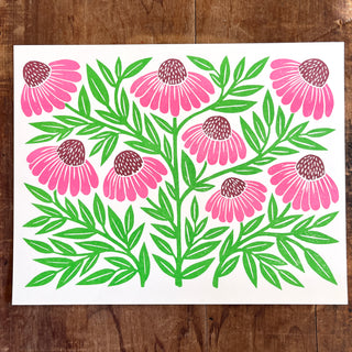 Garden Series: Echinacea Risograph Print