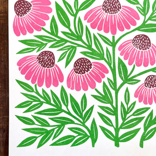 Garden Series: Echinacea Risograph Print