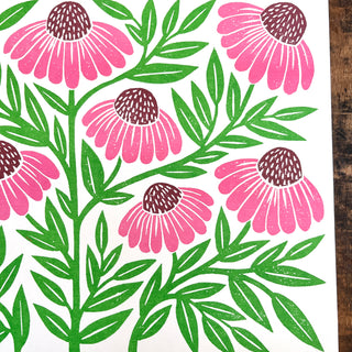 Garden Series: Echinacea Risograph Print